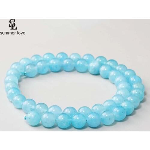 Natural Stone Round Beads For Jewelry Making 6 8 10mm Spacer Loose Blue Crystal Beads fit Diy Bracelet Necklace