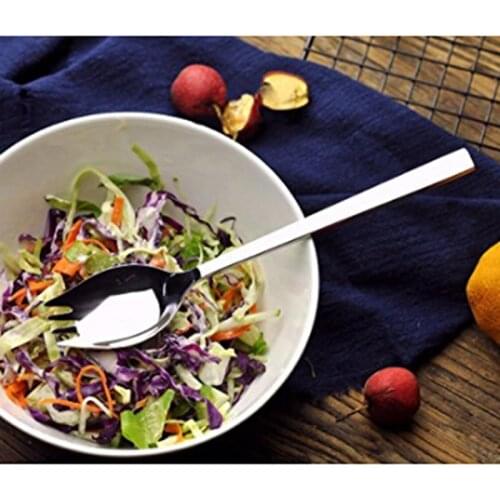 Kitchen Tableware Stainless Steel Folk Tea Spoon Dessert Coffee Ice Cream Bar Tool Long Handle Durable Tableware Fork Spoon One