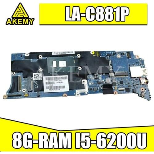 LA-C881P Laptop motherboard For DELL XPS 13 9350 original mainboard 8G-RAM I5-6200U