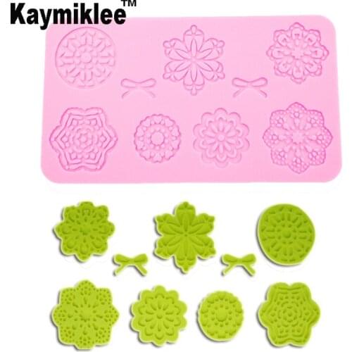 LM016 FDA Flower Bow Cake Decorating Tools Cake Border Lace Silicone Fondant Mold Sugar Paste Chocolate Candy Resin Molds