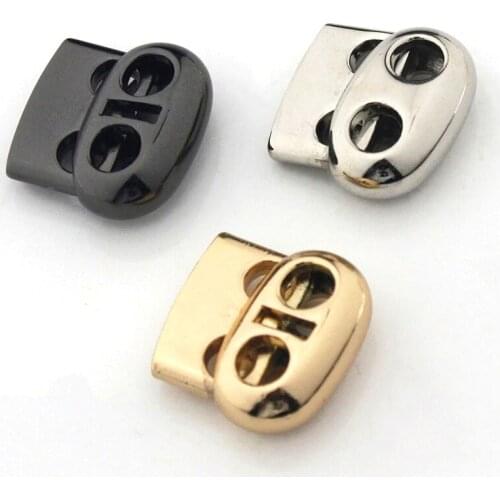 1pcs Metal Fashion Beam Rope Buckle Pig Nose Double Holes Clasp for DIY Clothes Bag Sportswear Shoelace Rope Parts Accessories