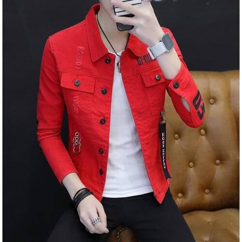 Fashion Mens Spring Denim Jacket Outwear Short Coat Jean Slim Fit Cool Boys Jackets Buttons HOT Casual