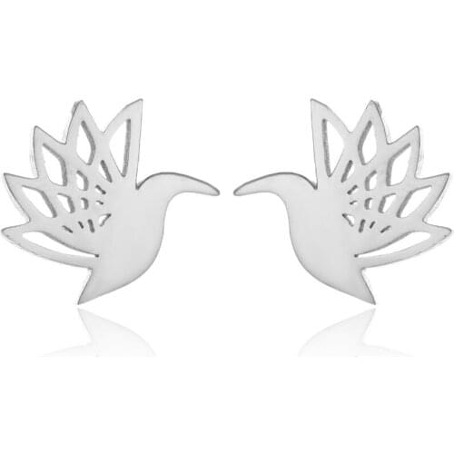 Fashion Stainless Steel Bird Stud Earrings Animal Stud Ear Piercing Jewelry For Kids Girl Engagement Birthday Gift Dropshipping