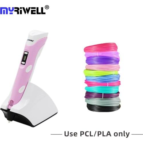 Myriwell RP-200B 3D Pen Christmas gifts 3D Printing Pen wireless charging LED Screen Creative Toy Gift For Kids Design Drawing