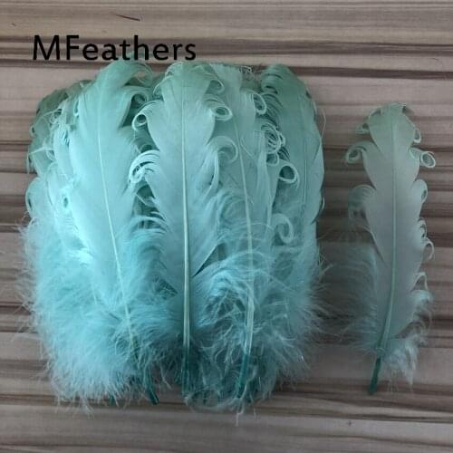 Natural Mint Green curly Goose Feather 100pcs 13-20cm/5-8inch DIY feathers for crafts Halloween costumes Decorative plumes