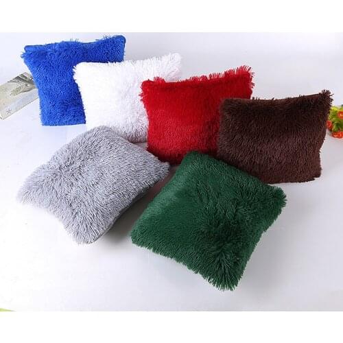 Pillow Hairy Case Waist Throw pillowcase Home soft Pillow case warm Home Design warm Bed Square pillowslip winter F80
