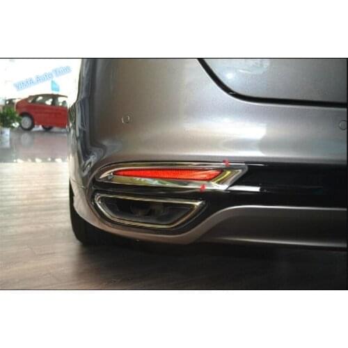 Lapetus High Quality For Ford Mondeo / Fusion 2013 2014 2015 2016 ABS Bright Style Chrome Rear Fog Light Lamp Cover Trim 2 Pcs
