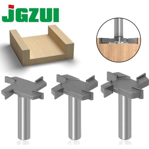 1pc 1/2"12mm Shank 4 Edge T Type Slotting Cutter Woodworking Tool Router Bits For Wood Industrial Grade Milling Cutter Slotting