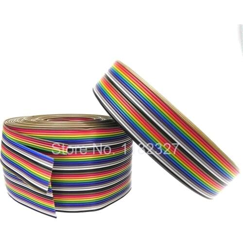 Flat IDC Ribbon Cable AWG28 20Pin 1.0mm pitch Rainbow Ribbon Cable wire 20P ribbon Wire for 2.0mm FC IDC Connector