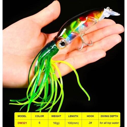 1pcs Sleeve-Fish Fishing lure 17.5cm/18g Crank Artificial Hard Bait with Octopus Squid Hook Tuna Sea Allure Aluminum-Finish Bait