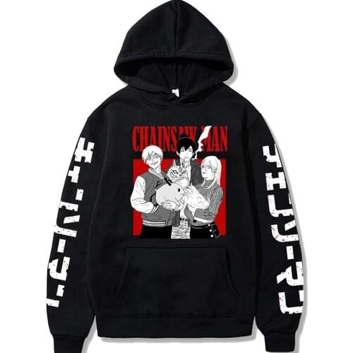 Harajuku Style Pullover Chainsaw Man Hoodie Anime Printed Loose Casual Unisex