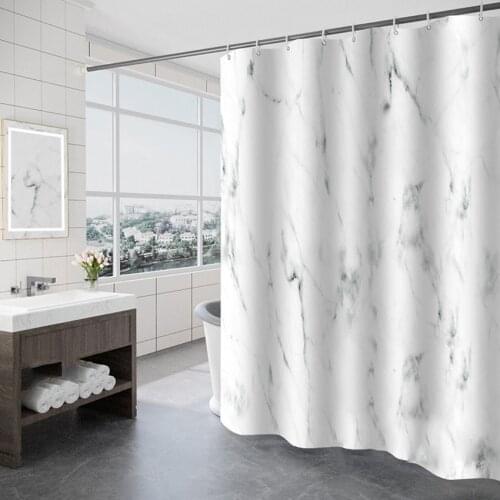 Thickened Waterproof Shower Curtain Mildew Proof Simple Bathroom Curtain Bath Cover Marbling Printed Eco-Friendly Stocked