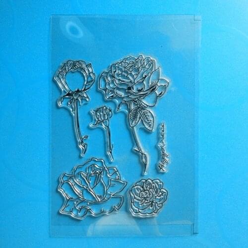 YLCS199 Flower Silicone Clear Stamps For Scrapbook DIY Album Paper Cards Decoration Embossing Folder Craft Rubber Stamp 11*14cm
