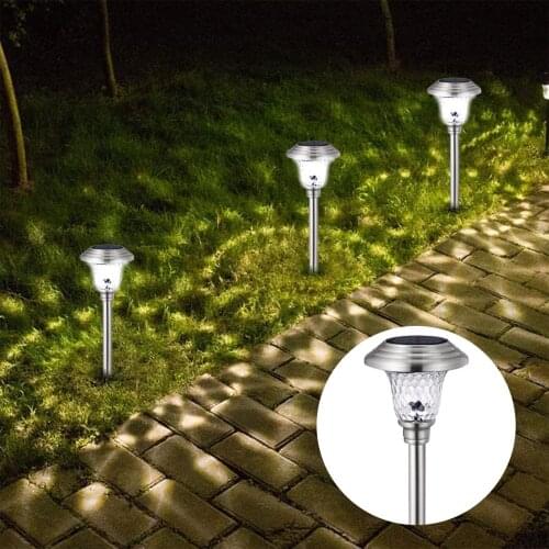 2PC /Set Solar Garden Light Stainless Steel LED Bright White Light Waterpoof Landscape Decoration Lighting For Garden Yard 2021