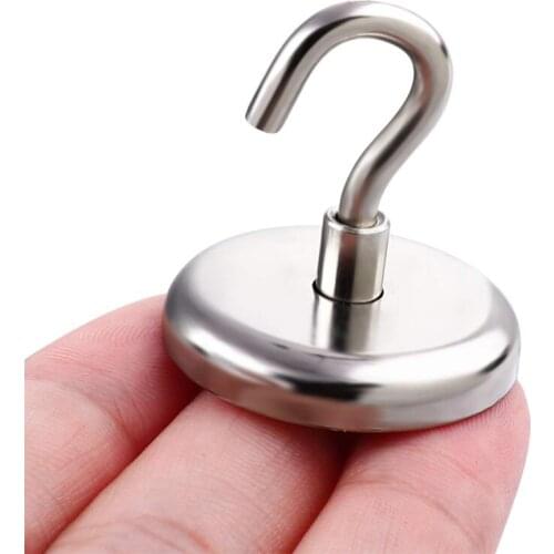 2Pcs Strong Neodymium Magnetic Hooks Heavy Duty Wall Hooks Hanger Key Coat Cup Hanging Hanger For Home Kitchen Storage Cruise