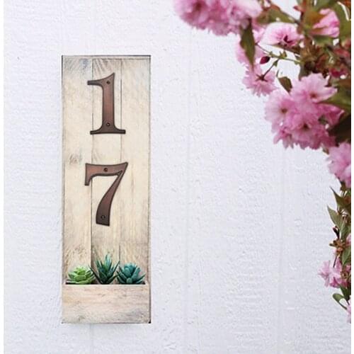 5 in 127mm Big House Number Door Address Number Zinc Alloy Screw Mounted Outdoor Address Sign #0-9 Aged bronze Color