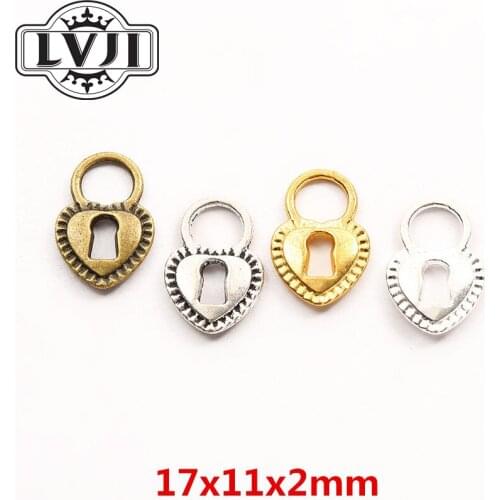 50 pcs quality love lock charms fit Women 's Fashion Bracelet Necklace DIY Jewelry Findings 5996
