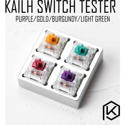 Aluminum Switch Tester 2X2 silver for kailh pro speed switches purple aqua light green burgundy RGB SMD for Mechanical Keyboard