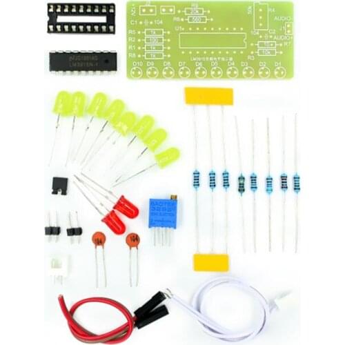 Taidacent LM3915 10 Segment LED Sound Audio Spectrum Analyzer Level Indicator Kit DIY Electoronics Soldering Practice Set