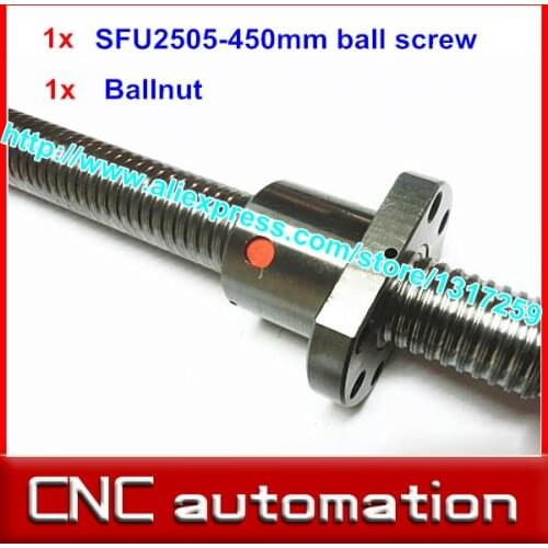 Anti Backlash Ballscrews rail 2505 -L 450mm + 1pcs SFU2505 single ballnut for CNC Machining Linear X Y Z Working Table