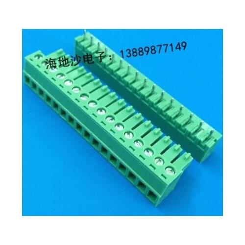 Free shipping pcb terminal 2EDG-3.81-22Pin 2EDG 3.81 male and female 22Pin staight needle 5sets/lot