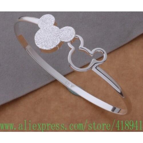 Free shipping silver plated bangle bracelet, silver plated fashion jewelry mikey /dxmamota ayoajpva AB036