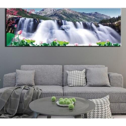 Large Wall Art Pictures 5D Diy Diamond Painting Waterfall Mosaic Rhinestone Embroidery Cross Stitch Kits Wall StickersZP-4213