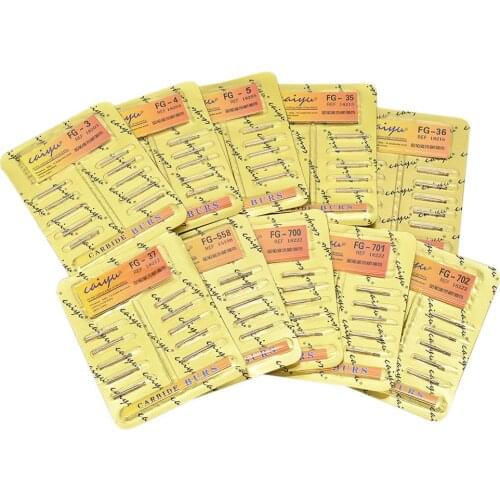 10 pcs Dental Tungsten Steel Carbide drills Burs for High Speed Handpiece Bit Fissure Bur Ball Dentist Tools Dental Lab FG 700