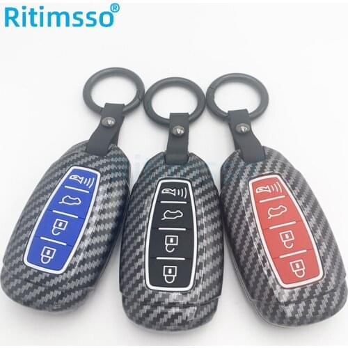 ABS Car Key Case for Hyundai Kona Azera Grandeur IG Santa Fe I30 IX35 Elantra Remote Fob Cover Keychain Bag Auto Accessories