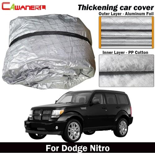 Cawanerl For Dodge Nitro Three Layer Car Cover Thick Cotton Anti-UV Sun Shade Rain Hail Snow Protection Car Cover Waterproof