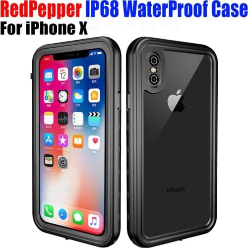 For IPhone X Case Original RedPepper Dot Plus Clear Back IP68 Waterproof Diving Underwater PC + TPU Armor Cover for iphone x