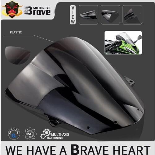For Kawasaki ZX6R ZX636 ZX-6R 2009-2016 ZX10R ZX-10R 2008-2010 Black Windshield WindScreen Double Bubble Wind Deflectors screen