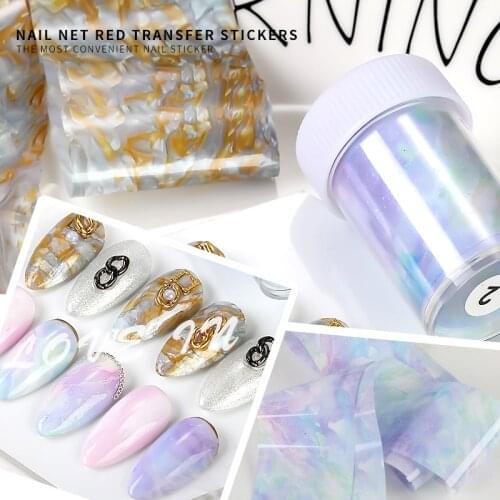 Nail Foils Transfer Rolls Marble Decals Glitter Nail Art Transfer Stickers Paper DIY Tips Manicure Decoration