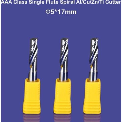 3pcs/lot 3A New 5mm *17mm HQ Carbide CNC Router Bits Single Flute Aluminum Cutting Tools Alu Cutter SHK 5mm