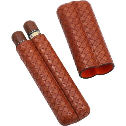 Gadget Cigar Case Leather Cigar Travel Case Pocket Cedar Wood Cigar Humidor Holder With Cigars Cutter Gift Box