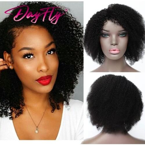 Mongolian Kinky Curly Wigs Colored Afro Kinky Curly Wig For Women Ombre Human Hair Short Afro Wig Brazilian Wigs Machine Made