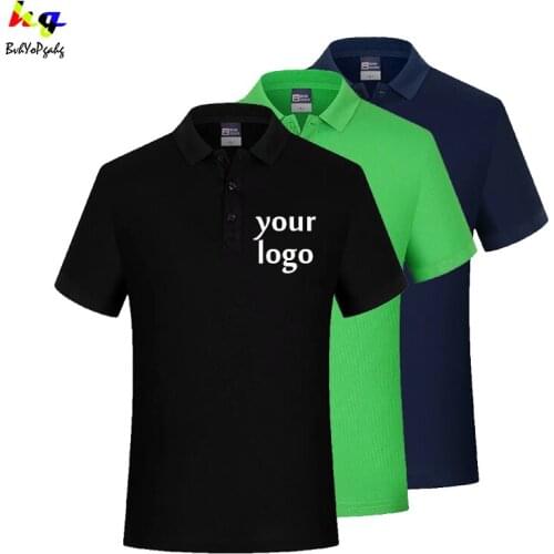 Customized/Printed DIY Brand Text Mens and Womens Polo Shirts Personalized Logo Logo Short Sleeve Polo Collar Shirt