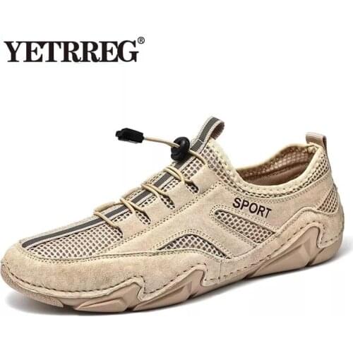 New Fashion Casual Shoes Loafers Breathable Mesh Mens Shoes Men Flats Moccasins Shoes Comfortable Driving Shoes Big Size 38-48