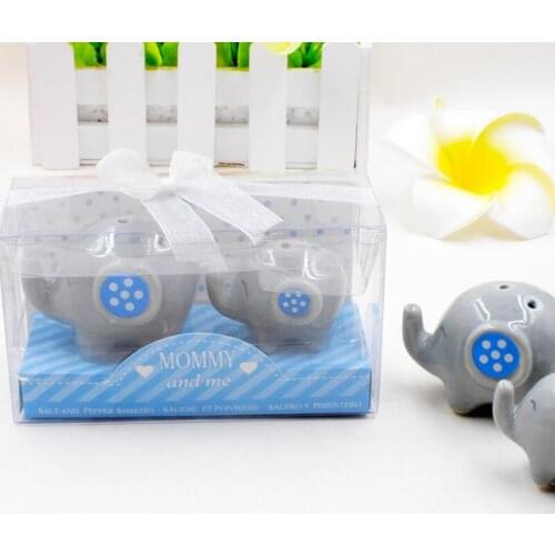 Little Elephant Ceramic Party Favors Wedding Gift Baby Shower Toys Salt and Pepper Shaker Mommy And Me LX7716