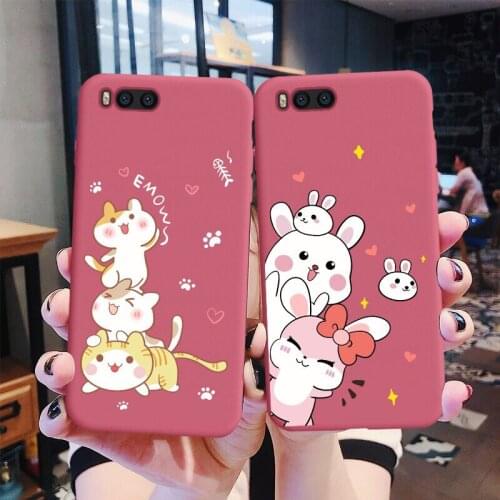 Lovely Funda For Xiaomi Mi Note 3 case xiaomi note 3 Back Cover Silicone Cat Rabbit Cute For xiaomi mi note 3 Cover Hawthorn Red