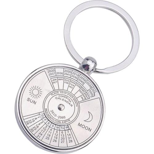 Mini Special Perpetual Calendar Keychain Ring 50 Years Unique Metal Keyring XIN-Shipping