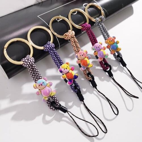 Mobile Phone Ring Lanyard short chain with keychain hand-woven child durable for iPhone 12ProMax case anti-lost sling pendant