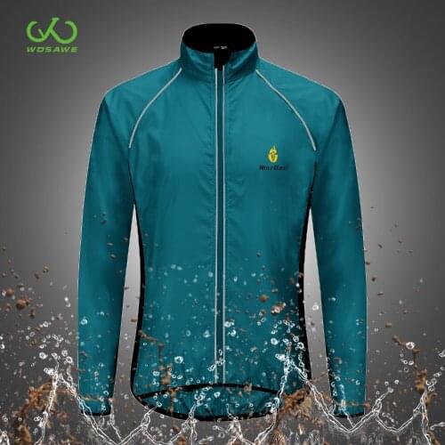 WOSAWE Thin Reflective Motorcycle Jacket Water Rain Repellent Outdoor Sports Bike Bicycle MTB Windbreaker Jackets Long Sleeve