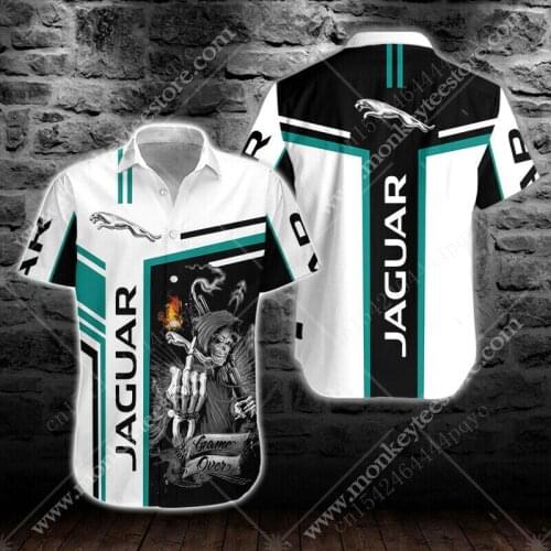 Jaguar Brand New Mens Shirt Harajuku Casual Oversized T-shirt Top 3D Anime Short-sleeved Shirt High-quality Fashion Cardigan