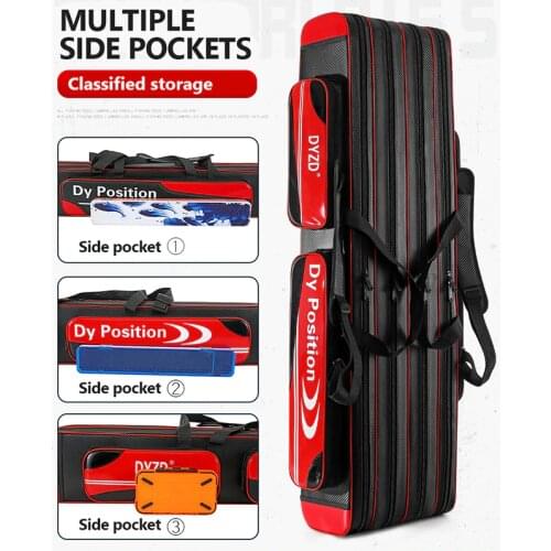 New Large-Capacity Fishing Pole Rod Gear Bag Multifunctional Storage Bag Lightweight Waterproof Fishing Tackle Bag X565G