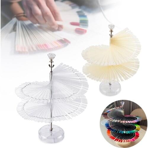 120 Sticks Nail Art False Tips Polish 360 Rotary Display Stand False Nails Showing Shelf Rack Manicure Practice Tools