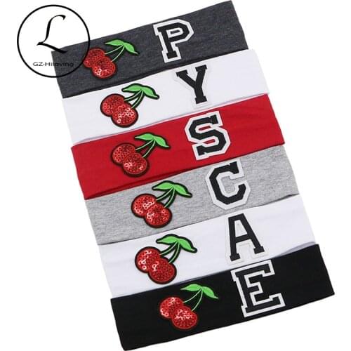 GZHilovingL Baby Boys Girls Cherry Letter Headband Hair Band Accessories Baby Cotton Headwear Cute Elastic Kids Hair Accessories