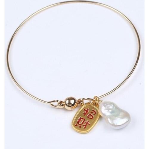 Attractive price new type women irregular freshwater gold pearl bracelets