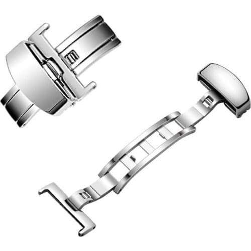 Stainless Steel Solid Watch Buckle Quick Release Butterfly Deployment Clasp Lock Watch Strap 16mm 18mm 20mm 22mm