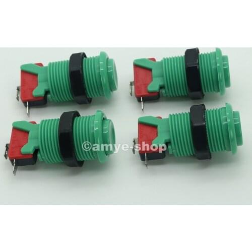 Reyann 4 pcs/Lots Green Classic Concave America Style Push Button With Microswitch For Arcade MAME JAMMA & Arcade Boxing Games